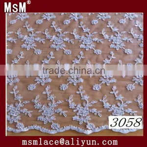 2015 Wholesale New Design Embroidery Lace Fabric for Wedding Dress thumbnail-1
