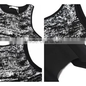 Asymmetric Cut Printed Fashion Korean Ladies Tops Latest Design 2016 thumbnail-6