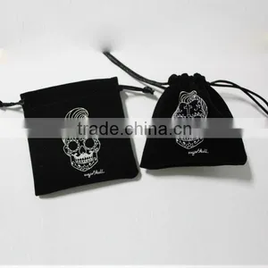 Skeleton Logo Black Velvet Gift Bags Pouch 10x8cm thumbnail-2