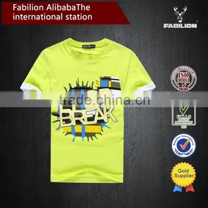 Summer Crew Neck Green 3d Printing Cool 100% Cotton for Boys t Shirt thumbnail-1