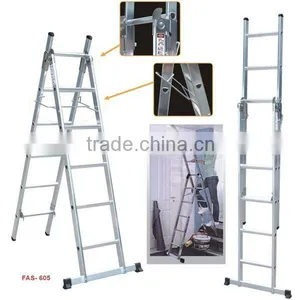 Three Way Aluminum Domestic Ladder. thumbnail-1
