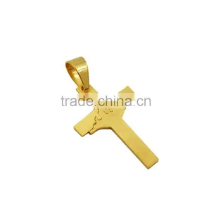 Hot Sale Gold Filled Jewelry Stainless Steel Fire Scriptures Cross Necklace Pendant thumbnail-5