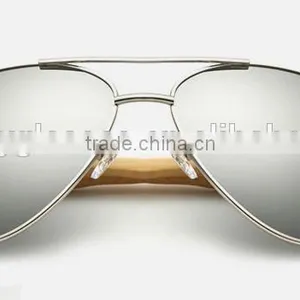 JMP614 2016 New Mirror Lens UV400 Metal Aviator Frame Bamboo Sunglasses thumbnail-3