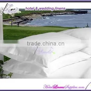 250TC White Plain Sateen Pillow Covers, Sateen Pillow Cover With Full Opening for Hotels thumbnail-1