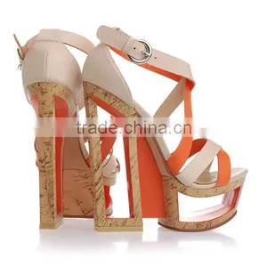 2016 Summer Colorful Purple Womens Block Heel Sandals Big Size Lady Shoes Factory Price thumbnail-2