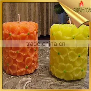 China Factory Christmas Candle Yellow Color Paraffin Wax Candle Party Decoraction Supply Pillar Candle thumbnail-1