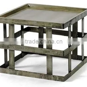 HIGH QUALITY SQUARE METAL INDUSTRIAL COFFEE TABLE FURNITURE thumbnail-1