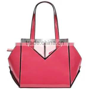Ladies Unique Sexangle Charm Shape Pink Color Candy Handbags thumbnail-1