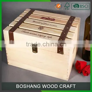 6 Bottles Wood Color Wine Glass Box thumbnail-1