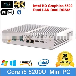 Shenzhen Computer With Intel Core i5 5200U Processor Intel HD Graphics Minipc Windows 7 Dual LAN Port Mini Linux Embedded pc thumbnail-1