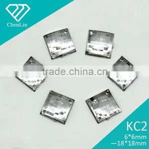 KC2 Square 12*12 14*14 Flat Back Sew on Acrylic Rhinestones for Fashion Decoration, Craft Making, Garment Bags Accessories thumbnail-1