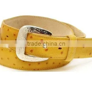 Women Ostrich Leather Belt With Yellow Color thumbnail-1