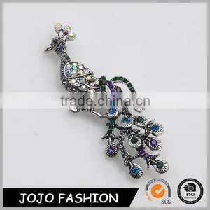 New Arrival Larger Peacock Inlay Rhinestone Display Special Design Fashion Brooches thumbnail-1