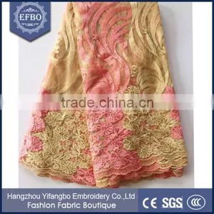 New Products Wholesale Bulk Mesh Lace Fabric Embroidery for Evening Dress thumbnail-1