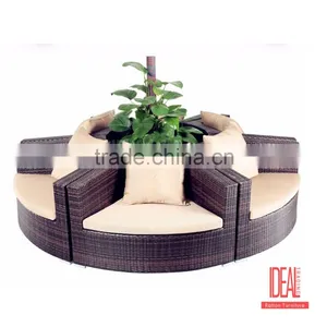 Luxury Round Rattan Outdoor Sofa Set and Wicker Garden Furniture Set thumbnail-3