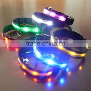 LED Nylon Pet Dog Collar Night Safety LED Light-up Flashing Glow In The Dark Electric LED Pets Cat Dog Collar thumbnail-3