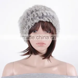 Wholesale Price Fashion Knitted Rabbit Fur Hat For Women thumbnail-2