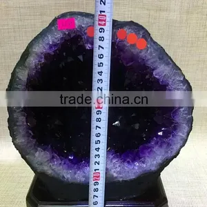 High Quality Natural Brazil Amethyst Geode Purple Quartz Crystal Large Geode for Sale thumbnail-2