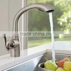Brushed Nickel Commercial American Style Pull Out Kitchen Faucet 5874-BN thumbnail-1