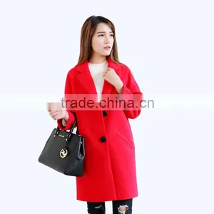 2015 Autumn Winter Woolen Garment Customized Woman's Wear Fashion Maxi Long Coats Wholesale Parkas Outwear Ankle Pocket thumbnail-1