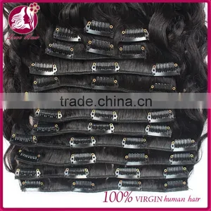 DHL Free Ship Deep Wave Human Hair 100g Clip In Extensions Indian Virgin Human Hair thumbnail-3