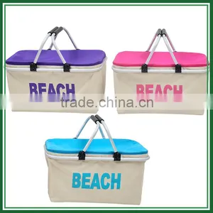 Unique Double Handle Picnic Basket Cooler thumbnail-5