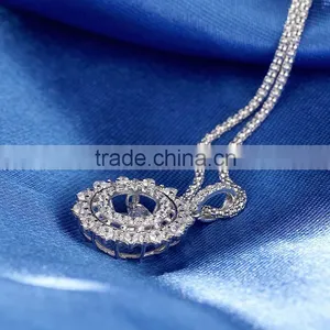 Sterling Silver Fancy Dancing Stone Pendant Necklace Designs For Girls thumbnail-4