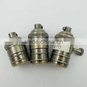 Retro Vintage Edison E26 E27 Screw Brass Holder Lamp Bulb Holder Pendant Lighting Socket thumbnail-2