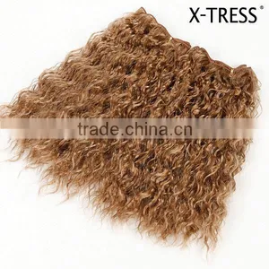 27 Strawberry Blond Modern Style Excellent Quality Long Curl High Tempreture Flame Retardant Synthetic Hair Extension Weaves thumbnail-2