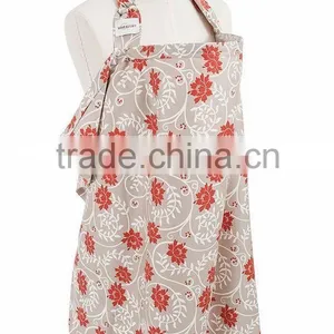 Breathable Cotton Red Flower Simplicity Breastfeeding Baby Nursing Cover thumbnail-2