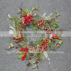 New Arrival Artificial Florals and Berries Wreath,artificial Christmas Snowy Collections thumbnail-1