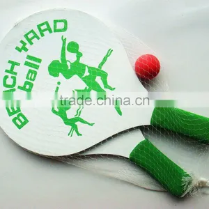 38*24*0.8cm Foam Handle Wooden Beach Racket Set Game thumbnail-1