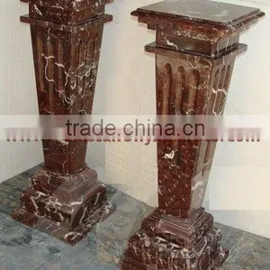 NATURAL RED ZEBRA MARBLE PEDESTALS thumbnail-4