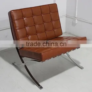 Wholesale Pu Leather Barcelona Style Chair With Footrest Chair thumbnail-2