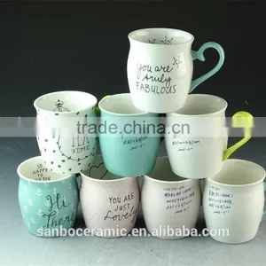 Ceramic Enamel Mug /coffee Mug Shapes 350 ml / 12 Oz Stoneware Print Mugs With Glazed Handle thumbnail-1