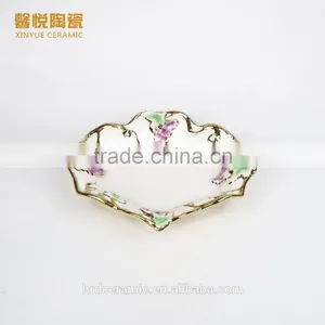 Stock Plate and Dish ,Fashion Golden Ceramic Decorative Cheap Big Ceramic Plate thumbnail-3