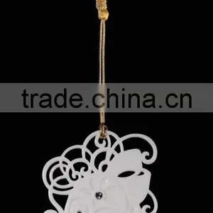 Hot Sale Porcelain Christmas Ring Hanging Ornament Stand With Porcelain Ball Pendant WS331-SS10098B thumbnail-1