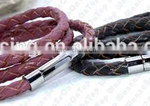 Latest Style Real Leather Custom Braided Leather Men Woman Bracelets Wholesale thumbnail-4