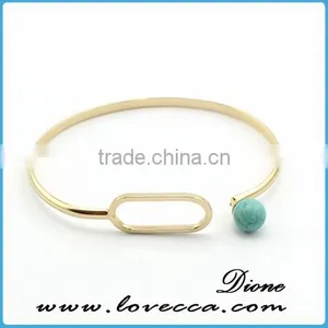 Single Bangle Wholesale Fashion Jewelry Wire Gemstone Bracelet thumbnail-4