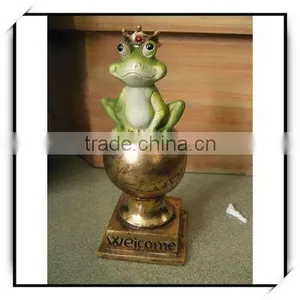 Animal Garden Decoration Desk Top Welcome Frog Gold Housewares thumbnail-1