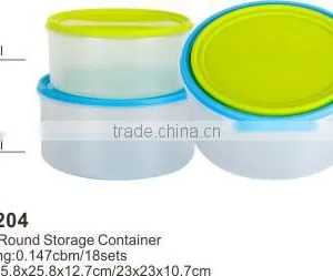 4pcs Round Storage Container Plastic Food Box thumbnail-1