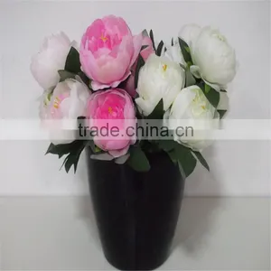 SJ20170058 Artificial Pink Silk Fabric Peony Flower for Indoor Decoration thumbnail-1