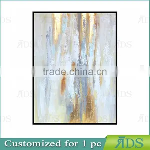 Hand Painted Canvas Abstract Oil Painting With Gold Leaf thumbnail-1