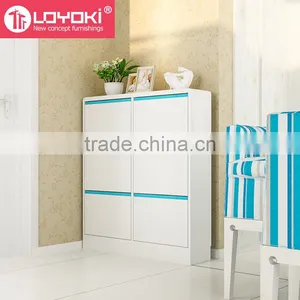 Wooden Shoe Storage Cabinet Design MDF Cabinet With 3 Drawer Fashion Morden Home Furniture for Living Room Shoe Storage thumbnail-2