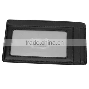 TIANHOOO Black 100% Soft Sheepskin Genuine Leather Credit Card Holder thumbnail-6