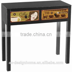 WOODEN TABLE W/2 DRAWERS thumbnail-1