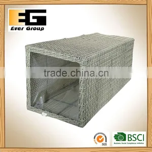 Large Hand Woven Plastic Rattan Indoor Decorative Flower Planter thumbnail-4
