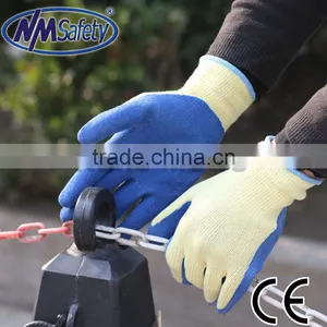 NMSAFETY 10 Gauge Cotton Lined Latex Gloves/rubber Coated Cotton Glove/crinkle Latex Coated Cotton Glove thumbnail-1