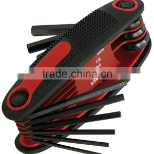 Hand Tool Double Blister Pack Black Oxide Finish Carbon Steel Material Folding Torx Key Allen Wrench Set thumbnail-1