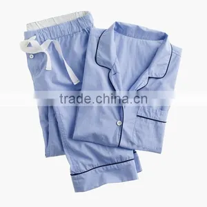Cheap Pajama Sets Vintage Plain Dyed Custom Made Short-Sleeve Wholesale Pajama Set Women thumbnail-2